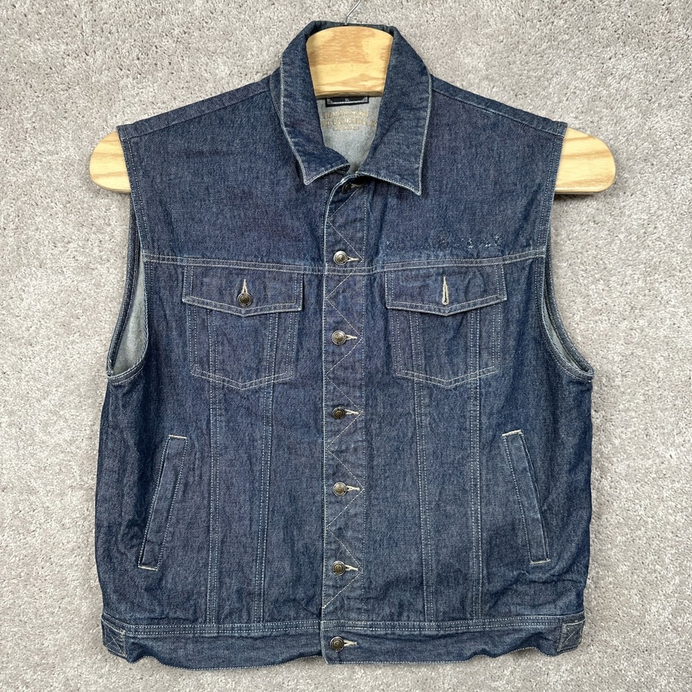Vintage Y2K Rocawear Denim Vest Mens XL Embroidered Button Up